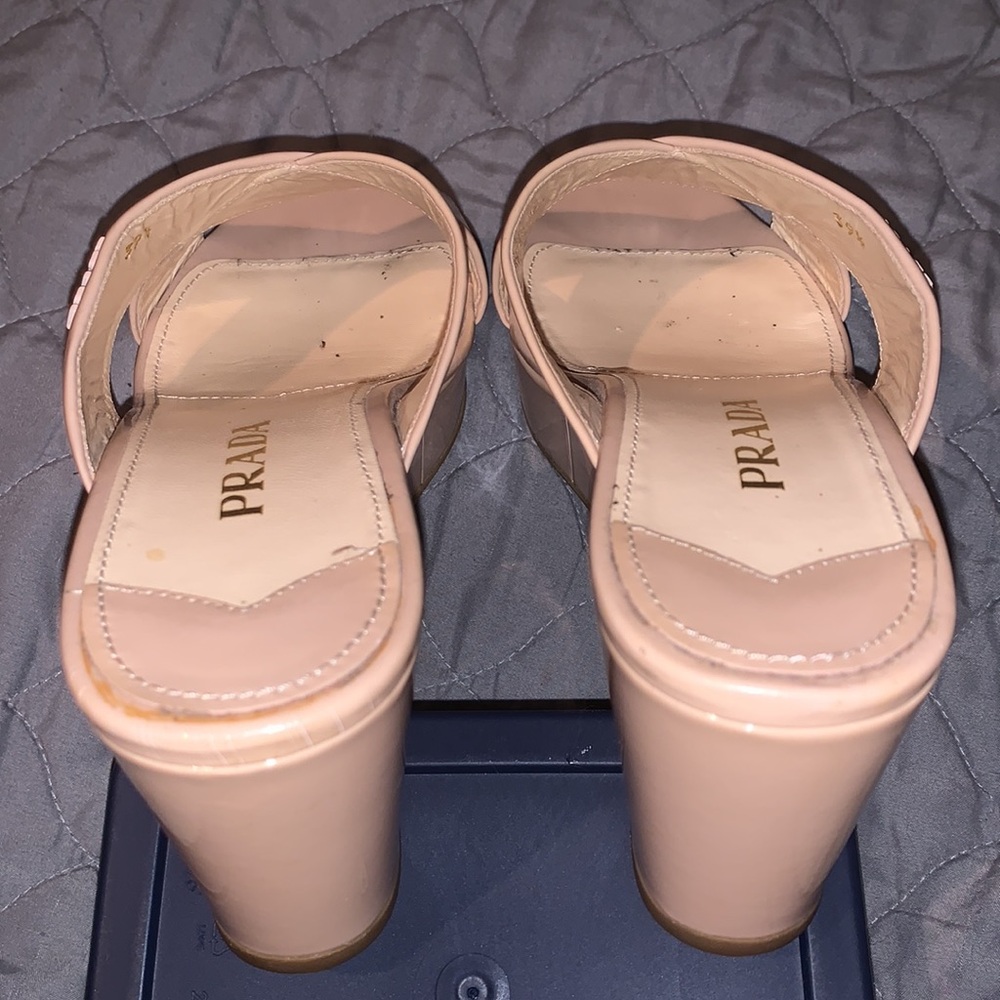 PRADA Wedge Sandal ~ Nude - Picture 9 of 17